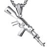 pendentif ak47 argent en acier inoxydable