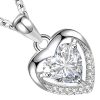 pendentif cœur zircon blanc et argent sterling