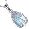 pendentif goutte sœurs en argent et pierre de lune