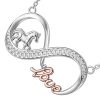 pendentif infini cheval love en argent sterling et zircons
