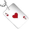 pendentif carte As de cœur en acier inoxydable argenté