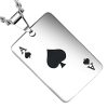 pendentif carte As de pique en acier inoxydable argenté