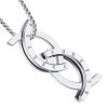 pendentif bague transformable articulée en acier inox argenté
