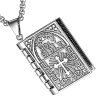 pendentif bible acier argenté inoxydable