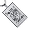 pendentif carte roi argent en acier inoxydable