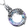 pendentif coffre anneau cristal et argent sterling