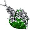 pendentif urne cristal vert et argent sterling 925