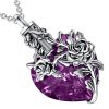 pendentif urne argent et cristal violet