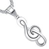 pendentif clé de sol argent en acier inoxydable