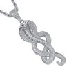 pendentif cobra or blanc et zircons