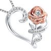 pendentif cœur rose et zircons