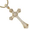 pendentif croix or zircons