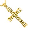 pendentif croix torsadée or