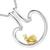 pendentif porte bague escargot or et argent