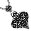pendentif femme cœur noir en argent sterling 925