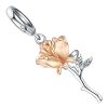 pendentif rose argent sterling 925 & or rose