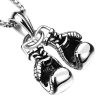 pendentif gants de boxe argent acier inoxydable