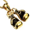 pendentif gants de boxe or en acier inoxydable