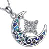 pendentif croissant étoile Celtic en argent et ormeau