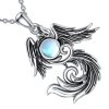 pendentif phénix pierre de lune en argent 925 sterling