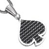 pendentif pique zircons noir et argent sterling