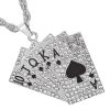 pendentif quinte flush pique acier inox et zircons