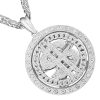 pendentif dollar rotatif argent et zircons en acier inox