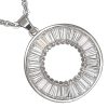 pendentif rond rotor en cristal et acier inoxydable