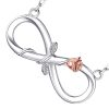 pendentif infini argent et fleur en or rose