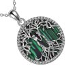 pendentif rond malachite sœur