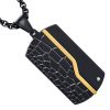 pendentif plaque militaire noir et or en acier inoxydable