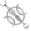 pendentif triple lune déesse en argent sterling 925
