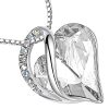 pendentif cœur cristal blanc zircons et acier inoxydable