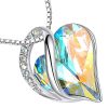 pendentif cœur cristal multicolore acier argenté et zircons