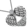 pendentif ailes cœur argent et zircon