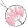 pendentif arbre quartz rose