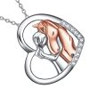 pendentif femme et cheval en cœur argent Sterling 925