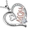 pendentif cœur love mom en aargent sterling 925
