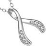 pendentif femme wishbone en argent sterling et zircons