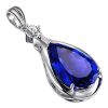 pendentif goutte tanzanite et zircon