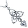 pendentif infini celtique argent et cœur en zircon