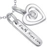 pendentif plaque et cœur en argent Sterling 925