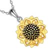 pendentif tournesol plaqué or sur argent sterling 925