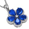 pendentif trèfle saphir et zircons