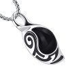 pendentif tribal onyx et acier inoxydable