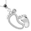 pendentif pieds adulte et bébé en acier inoxydable